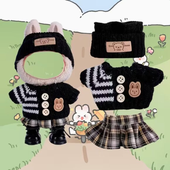 🎈SALE: Labubu - Plaid Skirt & Sweater Set (3 pieces) - Picture 1 of 3